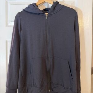Unbound Merino Compact Travel Hoodie Full Zip XL Charcoal